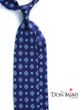 LECCE blue printed silk 3 Fold necktie